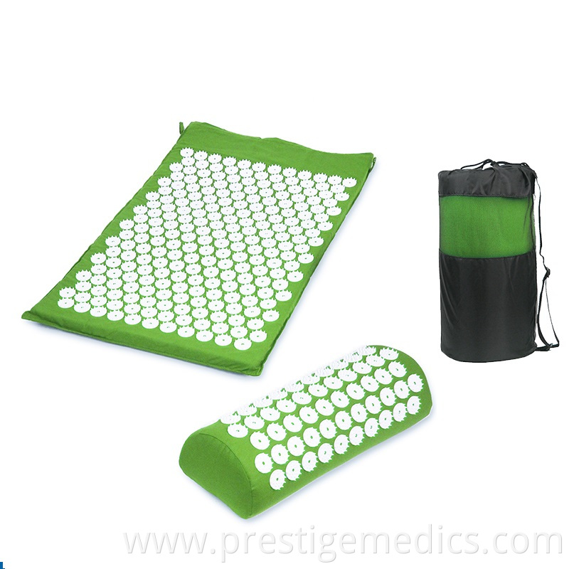 Green Acupressure Mat Kits With Black Nylon Bag